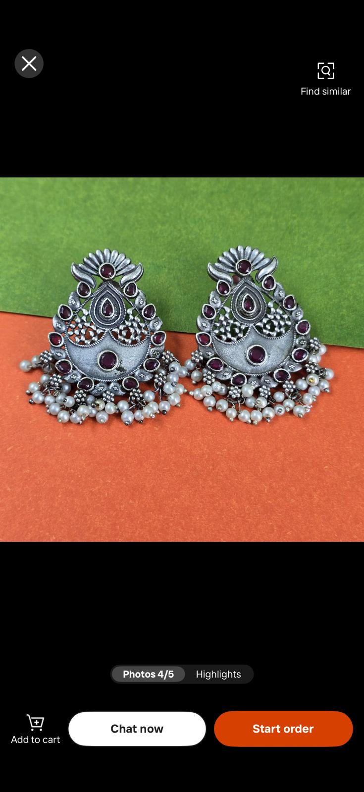 Antique Silver Plated Zinc Allor Vintage Shield Shape Stud Earrings